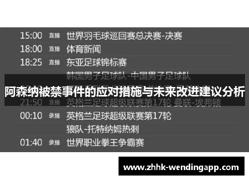 阿森纳被禁事件的应对措施与未来改进建议分析